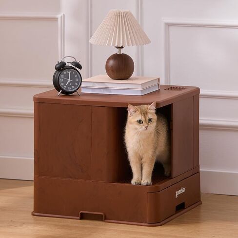 ZOMISIA Extra Large Cat Litter Box with Drawer, Hidden Litter Box Enclosure in Kuwait