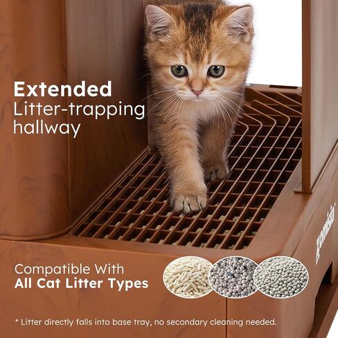 ZOMISIA Extra Large Cat Litter Box with Drawer, Hidden Litter Box Enclosure in Kuwait