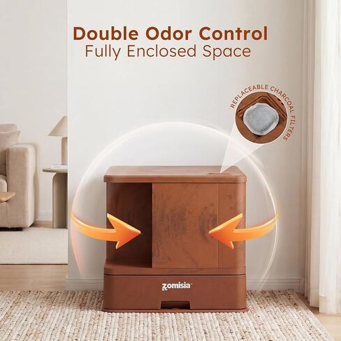 ZOMISIA Extra Large Cat Litter Box with Drawer, Hidden Litter Box Enclosure in Kuwait