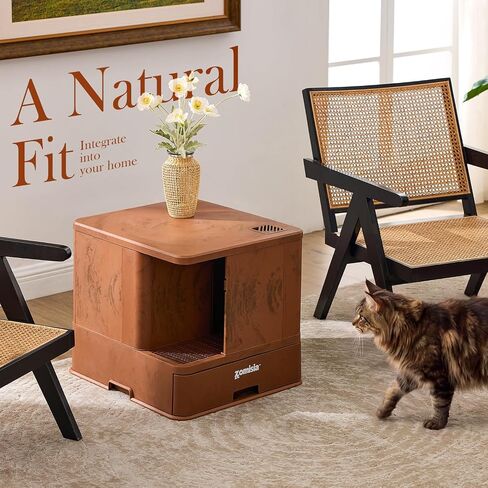 ZOMISIA Extra Large Cat Litter Box with Drawer, Hidden Litter Box Enclosure in Kuwait