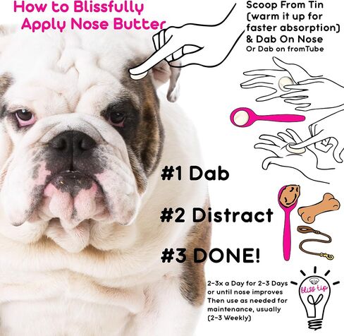 The Blissful Dog Bulldog Nose Butter, Versatile Dog Nose Balm to Reduce Dryness, Handcrafted, Easy-to-Apply, Unscented, 1 oz. in Kuwait
