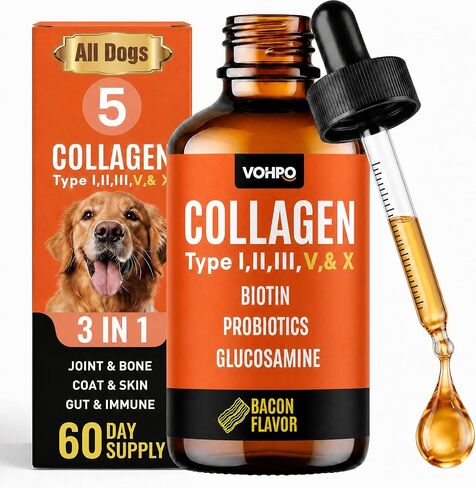 Premium 5-Type Grass-Fed Liquid Collagen for Dogs & Cats Supplement - 120ml in Kuwait