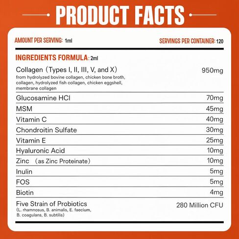 Premium 5-Type Grass-Fed Liquid Collagen for Dogs & Cats Supplement - 120ml in Kuwait