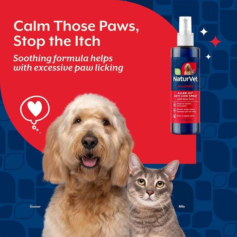 NaturVet Aller-911 Anti-Lick Paw Spray for Dogs & Cats - 8 fl oz in Kuwait