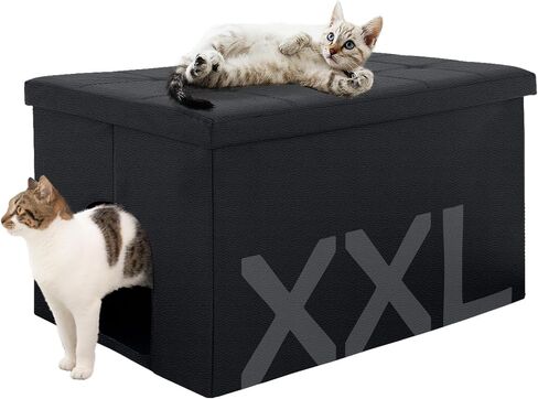 MEEXPAWS Cat Litter Box Enclosure Furniture Odor Control, Extra Large in Kuwait