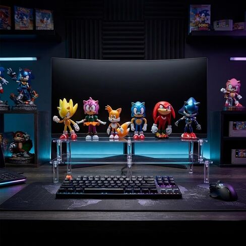 Sonic cake topper Figures Set 6Pcs Sonic cake decorations for Sonic party supplier birthday in Kuwait