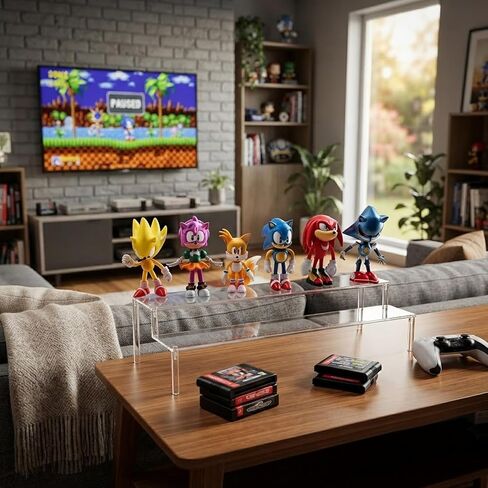 Sonic cake topper Figures Set 6Pcs Sonic cake decorations for Sonic party supplier birthday in Kuwait