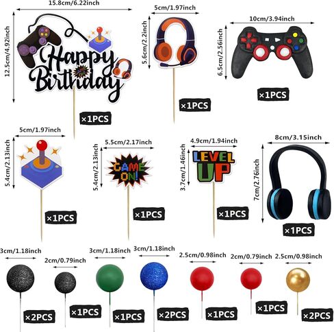 Video Game Happy Birthday Controller Headset Cake Decoration in Kuwait