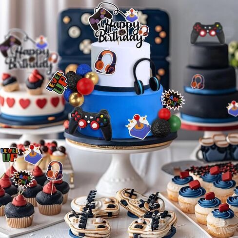 Video Game Happy Birthday Controller Headset Cake Decoration in Kuwait