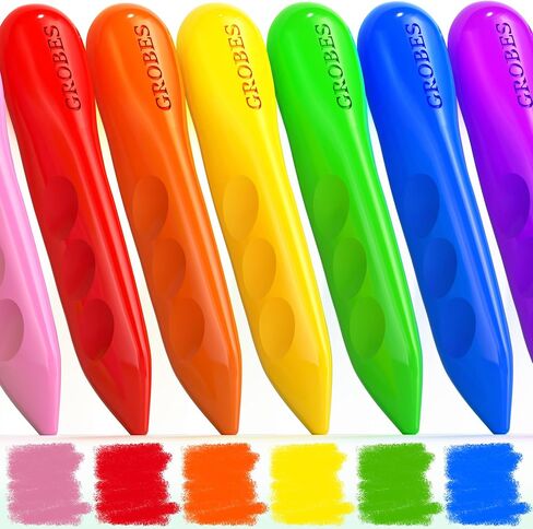 12 Colors Jumbo Triangle Crayons for Kids Ages 2-4 and 4-8, Non-Toxic Washable Silky Art Supplies for Toddlers 1-3, Easy-Grip, Unbreakable Crayons for Students, Preschool and Classroom in Kuwait