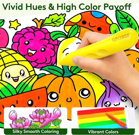 12 Colors Jumbo Triangle Crayons for Kids Ages 2-4 and 4-8, Non-Toxic Washable Silky Art Supplies for Toddlers 1-3, Easy-Grip, Unbreakable Crayons for Students, Preschool and Classroom in Kuwait