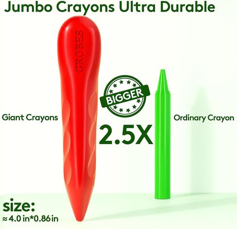 12 Colors Jumbo Triangle Crayons for Kids Ages 2-4 and 4-8, Non-Toxic Washable Silky Art Supplies for Toddlers 1-3, Easy-Grip, Unbreakable Crayons for Students, Preschool and Classroom in Kuwait