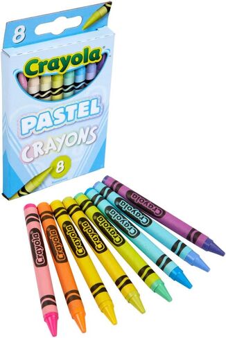 Crayola Pastel Crayons (8ct), Specialty Crayons for Kids, Art Supplies, Pair with Coloring Books, Gift for Kids, Ages 3, 4, 5 in Kuwait