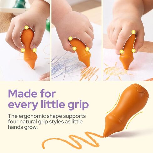 lalalark Beeswax Crayons for Toddlers 1-3, 12 Colors Washable Toddler Crayons, Non-Toxic, Food-Grade Colors Baby Bottle-Shape, Easy-Grip Chunky Build, Safe First Coloring Gift in Saudi Arabia