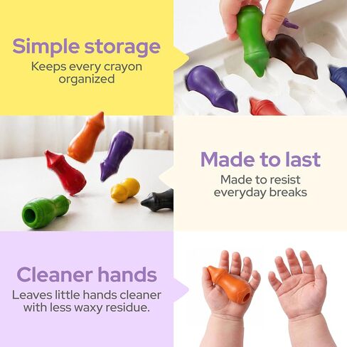 lalalark Beeswax Crayons for Toddlers 1-3, 12 Colors Washable Toddler Crayons, Non-Toxic, Food-Grade Colors Baby Bottle-Shape, Easy-Grip Chunky Build, Safe First Coloring Gift in Saudi Arabia