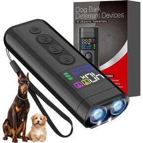 Dog Bark Deterrent Device, 65 FT Range,3X Ultrasonic Bark Deterrent Device & Ultrasonic Dog Trainer - Anti-Barking Device with Color Display, Safe & Effective Alternative to Bark Collars - Orange in Kuwait