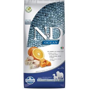 Grain-Free Codfish & Orange Pumpkin Dog Food, Medium/Maxi, 26.4 lb by Farmina in Kuwait
