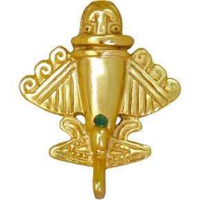 مجموعة مجوهرات إلينز من خلال The Puddle, Ancient Aliens Jewelry Collection، 24 قيراط مطلي بالذهب Quimbaya Golden Jet-7 / Aircraft-7 / Golden Flyer-7 دبوس التلبيب مع قابض عسكري in Kuwait