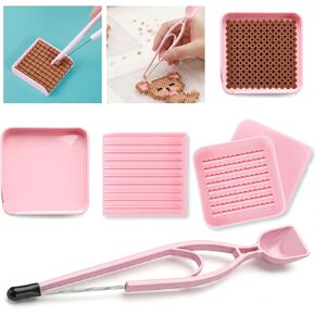 5Pcs 2.6mm Fuse Beads Pegboards, Ymapinc Fuse Bead Tweezers & Aligner/Picking Tray, Beading Tray for Efficient DIY Bead Sorting/Recovery in Kuwait