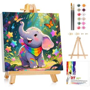 AUKELHJ Paint by Numbers Kit for Kids with Frame, Dragon, 8X8 inch in Kuwait