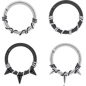 Oyaface 2 PCS 316 Stainless Steel Piercing Hoop Captive Bead Rings Tragus Ear Tunnels Hanger Weight Gauges Body Jewelry 12G-00G in Kuwait
