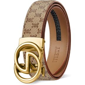 ITIEZY Ratchet Belts for Men - Leather Click Belt for Casual Dress 1 3/8", Mens Adjustable Belt Trim to Fit in Saudi Arabia