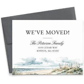 Personalized Change of Address Notecards With Envelopes Tropical, Custom New Home Announcement Card With Palm Tree, We've Moved Announcements Cards For Mailing, Your Choice of Colors And Quantity in Kuwait