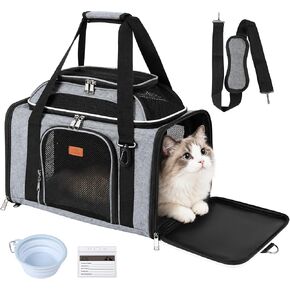 Expandable Top Pet Carrier 18x11x11 Inches, for Cats & Small Dogs in Kuwait