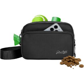 Runlight Dog Training Treat Pouch Fanny Pack,Dog Waist Belt,Dogs Walking Bag Crossbody with Poop Bags,Puppy Treat Bag Training Pouch (Black) in Saudi Arabia