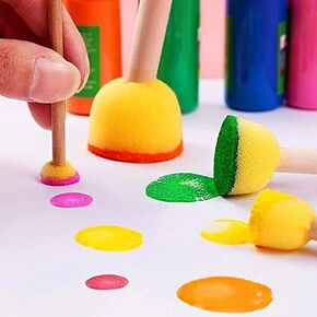 4 Pcs Round Sponges Brush Set, Round Sponge Brushes for Painting, Paint Sponges for Acrylic, Painting Tools for Kids Arts and Crafts in Kuwait
