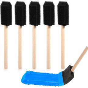 Foam Paint Brushes, 5Pcs 1" Sponge Brushes for Painting Wood Handle Sponge Paint Brush for Staining, DIY Craft, Varnishes Painting and Cleaning in Kuwait