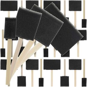 U.S. Art Supply Multi-Size Foam Sponge Wood Handle Paint Brush Set, 40-Pack in Kuwait