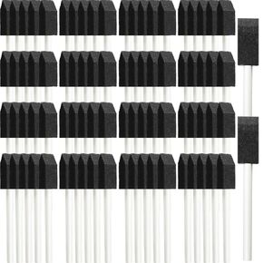 Leinuosen 200 Pcs 1" Black Foam Brush Bulk Sponge Paint Brush with Handle in Kuwait