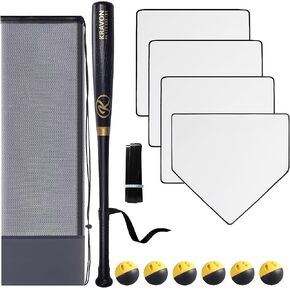 Kravon Grand Slam Baseball Bat Set, Includes 1 Plastic Bat, 6 Perforated Balls, 4 Throw Down Bases and 1 Hand Glue for Teenagers(13 Years Old and Above) and Adult in Kuwait
