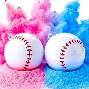 Disfore Gender Reveal Baseball with Pink and Blue Powder, 2 Pack, Filled Baseballs for Boy or Girl Baby Reveal Party in Kuwait