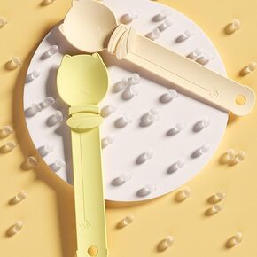 2 Pack Large Cat Treat Dispenser Spoon - Squeeze Feeder for Lickable Paste, Puree & Supplements - Mess-Free Interactive Food Spoon for Cats & Small Pets - Easy Clean with Brush in Kuwait