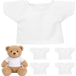 5 Pcs White T-Shirts for 5-7 Inch Stuffed Animals in Kuwait