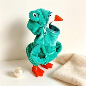 7inch Desk Goose Outfits, Mini Goose Accessories for Desk Decor Office Home Garden Patio Use, Cute Gooses Decoration (Frog) in Kuwait