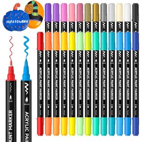 Shuttle Art 28 Pastel Brush & Fine Tip Acrylic Paint Markers in Kuwait