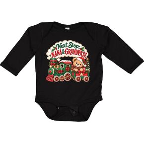 inktastic Christmas Train Nana and Grandpa Long Sleeve Creeper in Kuwait