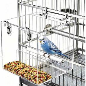 Hanging No Mess Bird Feeder for Cage, Transparent Acrylic Bird Feeder Cage in Kuwait