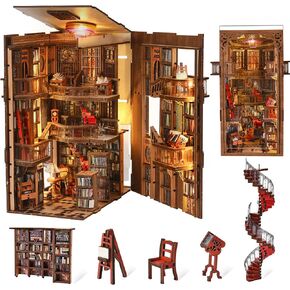 MiniCity Down the Rabbit Hole DIY Book Nook Kit, Bookshelf Insert with LED in Kuwait