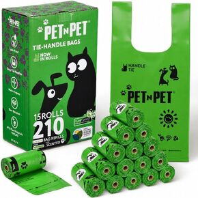 Pet N Pet Dog Poop Bags Rolls, 210 Count, Lavender Scented Tie Handles in Kuwait
