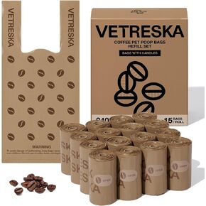 VETRESKA Dog Poop Bags with Handle 120 Count, Strawberry Scented Waste Bag in Saudi Arabia