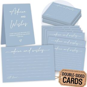 WOODAMORE Greenery Baby Shower Advice Cards, 50 Pc 4x6 for Parents to Be in Kuwait