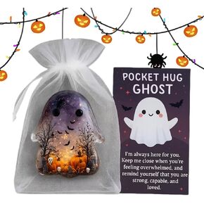 Ghost Pocket Card, Cute Mini Halloween Ghost Pocket Hug with Encouragement Card, Emotional Support Token for Halloween Christmas, Small Decorative Keepsake for Friends in Kuwait