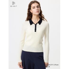 Uniqlo 3D Knit Merino Blend Polo Sweater in Kuwait