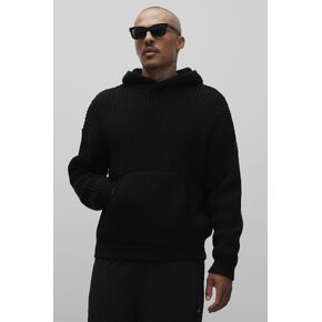 Alo Yoga Chunky Knit Rewind Hoodie - Black in Kuwait