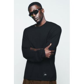 Alo Yoga Cashmere Blend Ever Soft Long Sleeve Crew - Black in Kuwait
