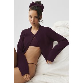Alo Yoga Cashmere Wool Harmony Cardigan - Rich Bordeaux in Kuwait